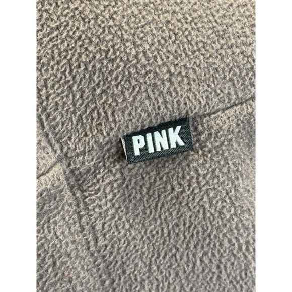 PINK Victoria's Secret Pullover Fleece 1/2 Zip Pouch Pocket Mauve Athleisure LG - Picture 4 of 7